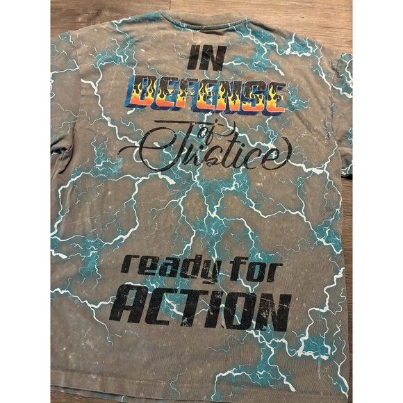 First Row Freedom Is Not Free T-Shirt Mens Medium Gray Graphic Rhinestone Flames - Picture 8 of 11